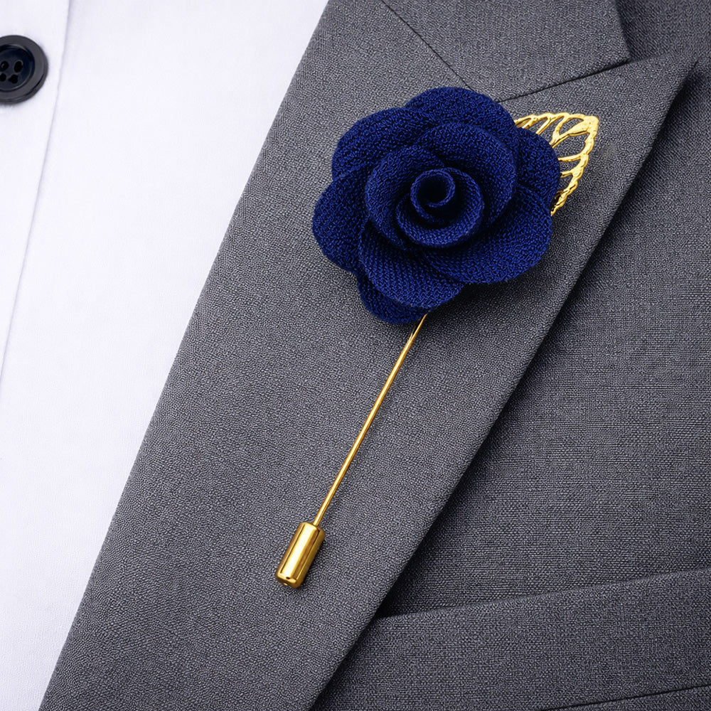 Royal Blue Textured Bow Tie Set