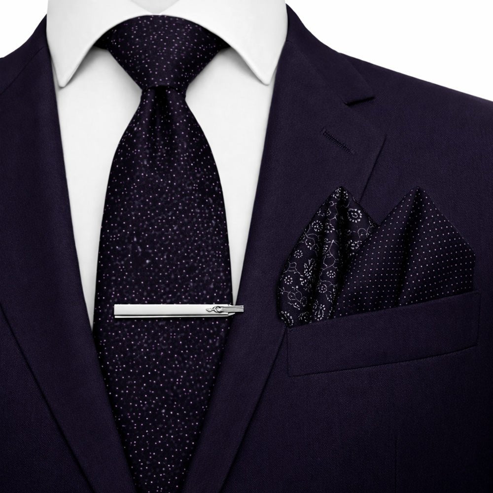 Black & Purple Micro Dot Bow Tie Set