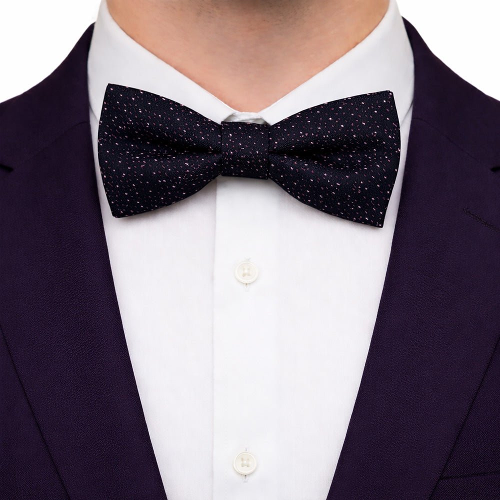 Black & Purple Micro Dot Bow Tie Set