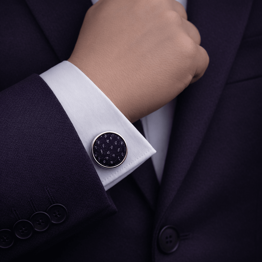 Black & Purple Micro Dot Bow Tie Set