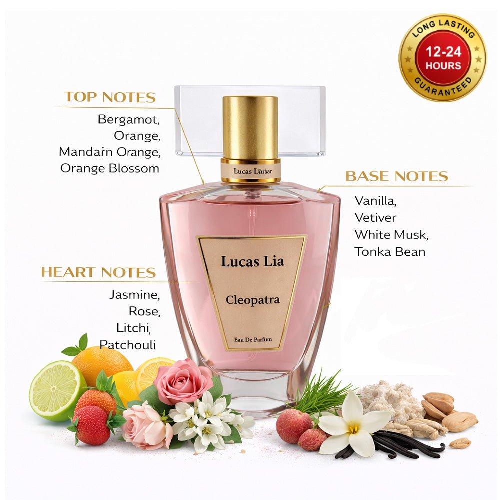 Cleopatra Eau The Perfume For Woman, 12-24 Hours Lasting, Bergamot, Orange, Jasmine, Litchi, Vanilla, Tonka Bean