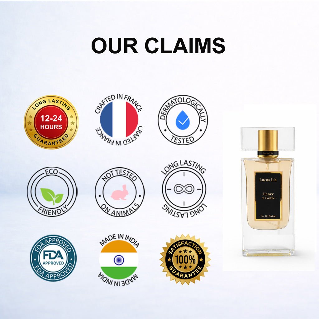Henry Of Castle Eau The Perfume For Man, 12-24 Hours Lasting, Blood Mandarin, Grapefruit, Cinnamon, Rose, Patchouli, Woody