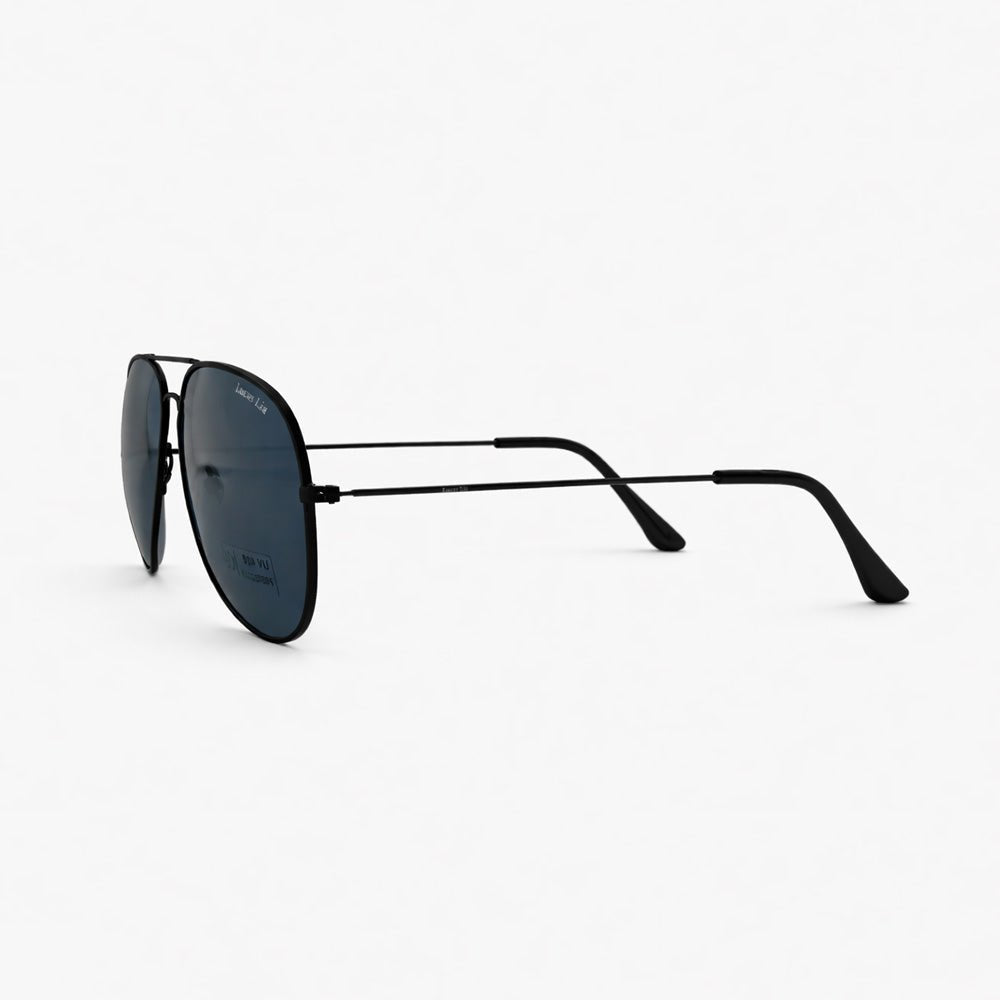 Lucas Lia Classic Aviator Black Metal Frame Sunglasses with UV Protection Lenses