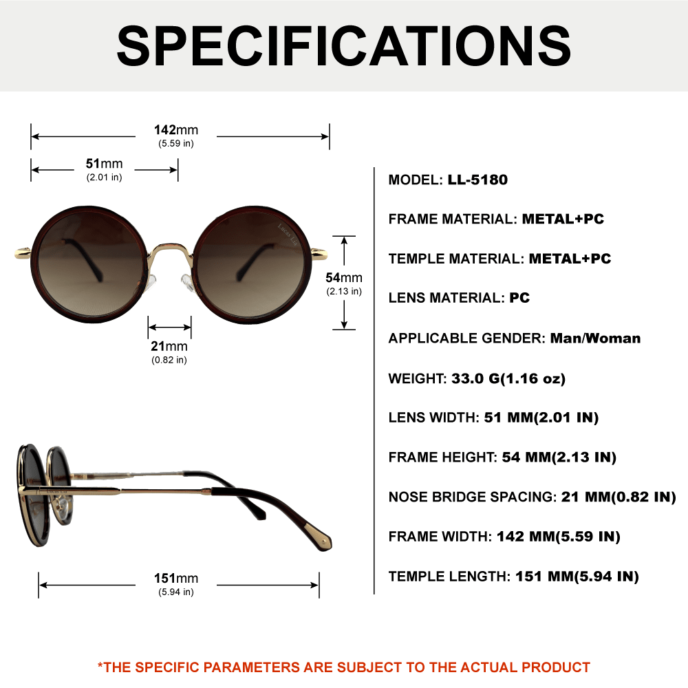 Lucas Lia Premium Round Sunglasses with UV Protection for Men & Women