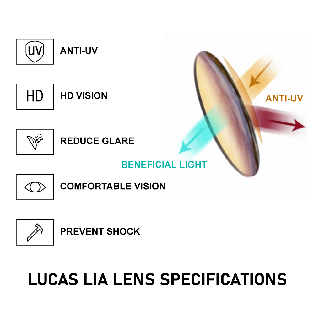 Lucas Lia Premium Square Aviator with Dark Blue Lens Metal Frame Sunglasses