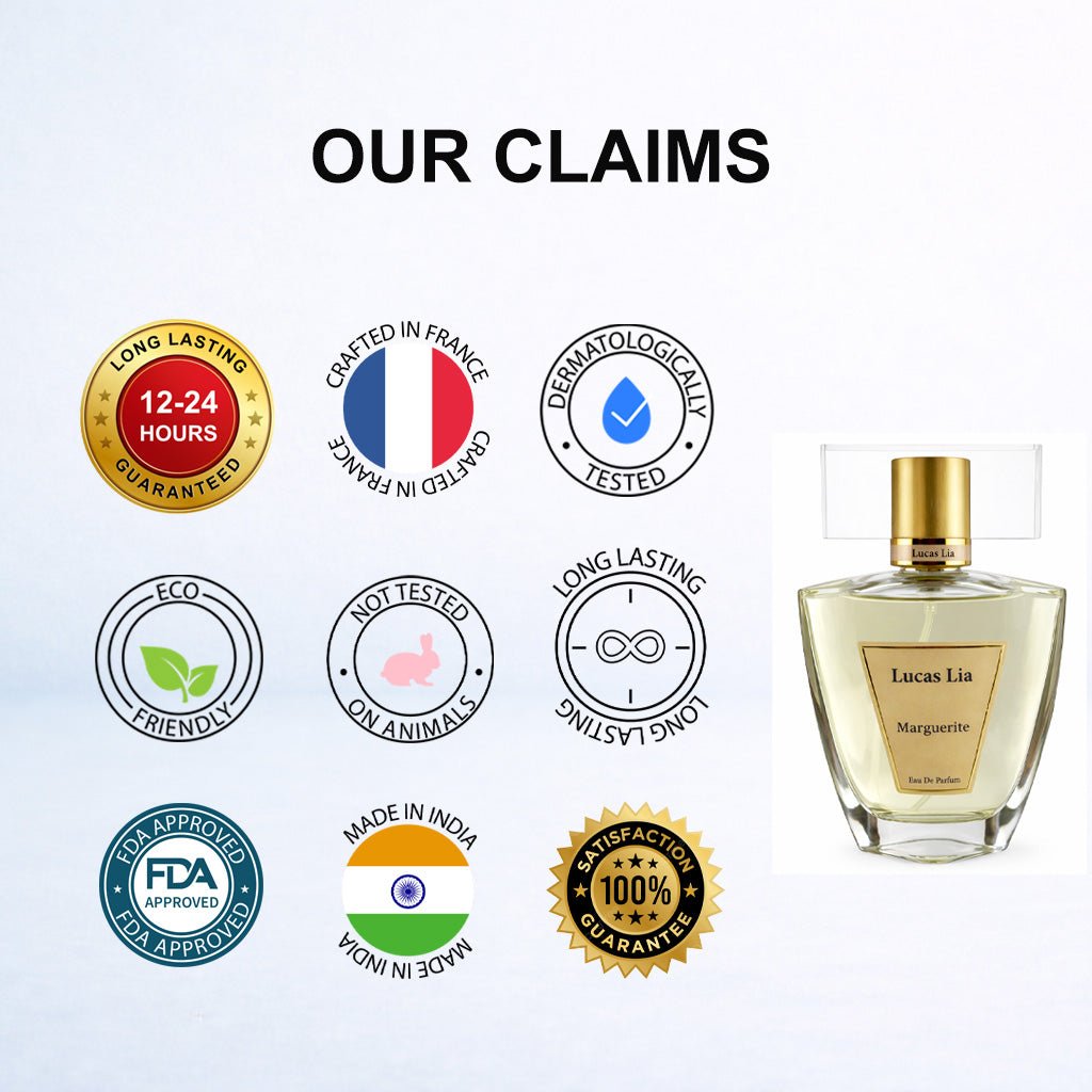 Marguerite Eau The Perfume For Woman, 12-24 Hours Lasting, Wild Strawberry, Violet Leaves, Violet Petals, Jasmine, White Musk, Vanilla.