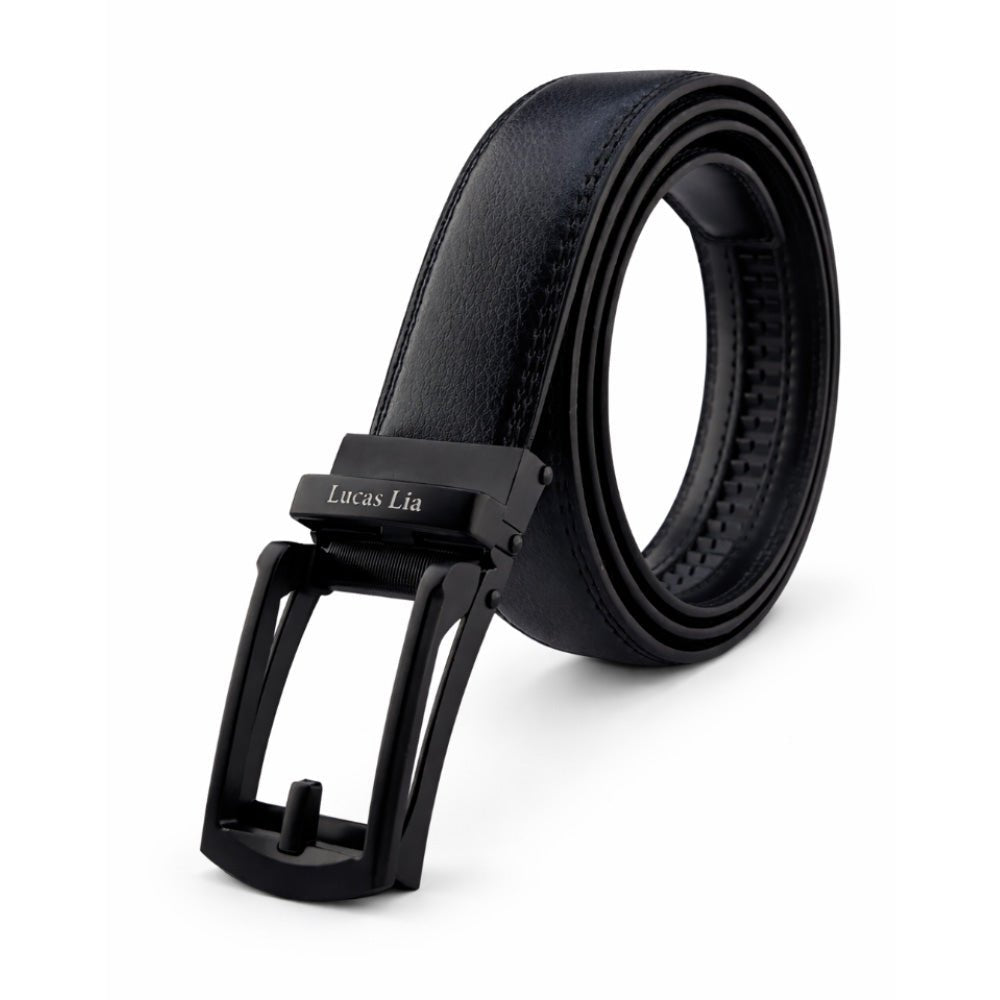 Men's Leather Belt, Black And Brown, Ratchet Buckle, Formal Style - Lucas Lia