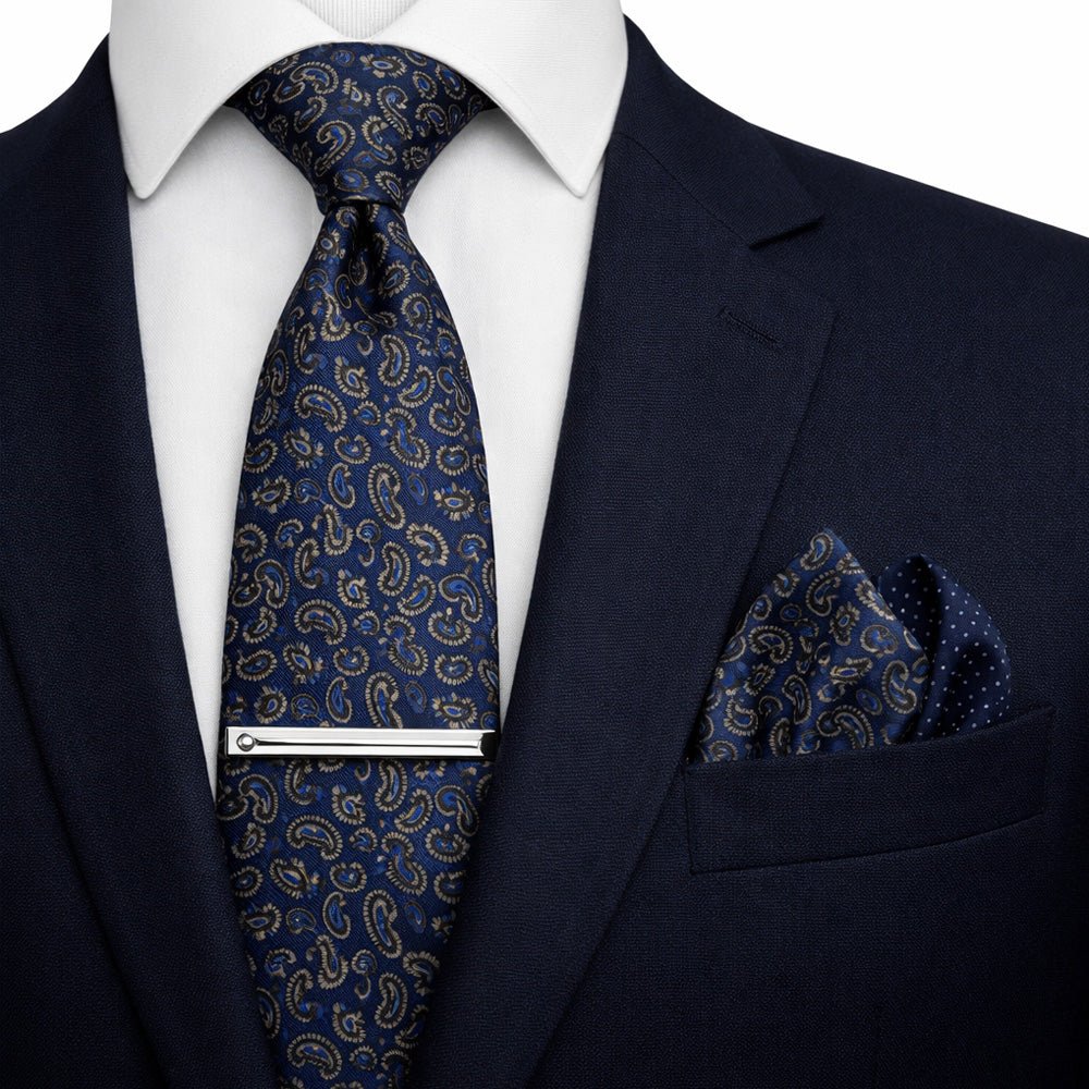 Midnight Royal Paisley Bow Tie Set