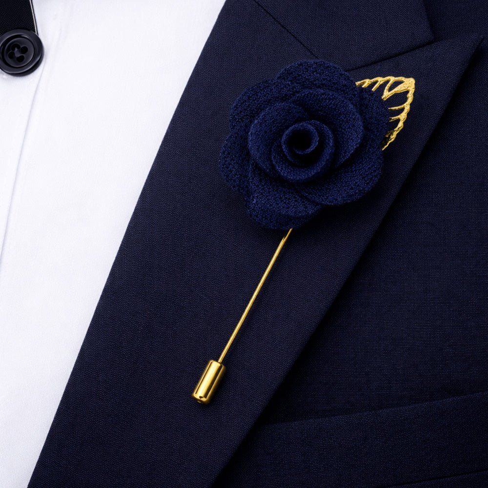 Navy Blue Polka Dot Bow Tie Set