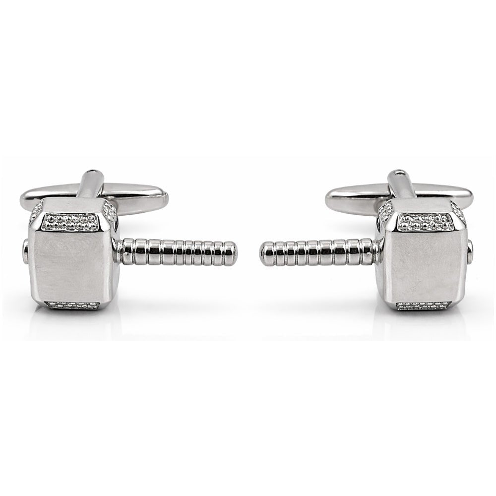 Thor Hammer Mjolnir Cufflinks, Gold Tone, Metal, Novelty Superhero Theme, Set of 2
