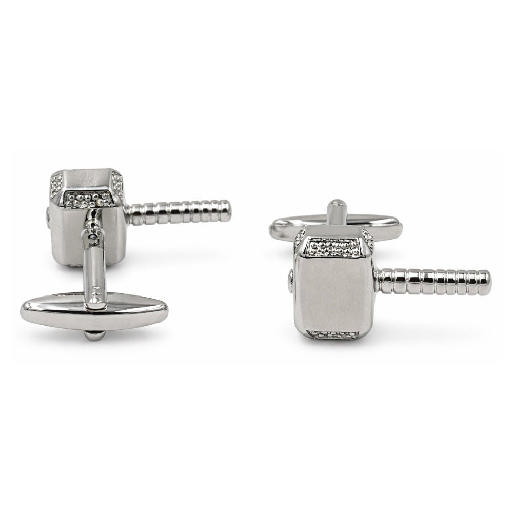 Thor Hammer Mjolnir Cufflinks, Gold Tone, Metal, Novelty Superhero Theme, Set of 2